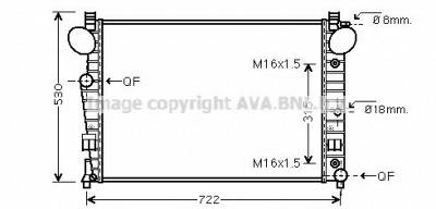 AVA QUALITY COOLING ms2301 -  Радиатор, охлаждение двигателя
